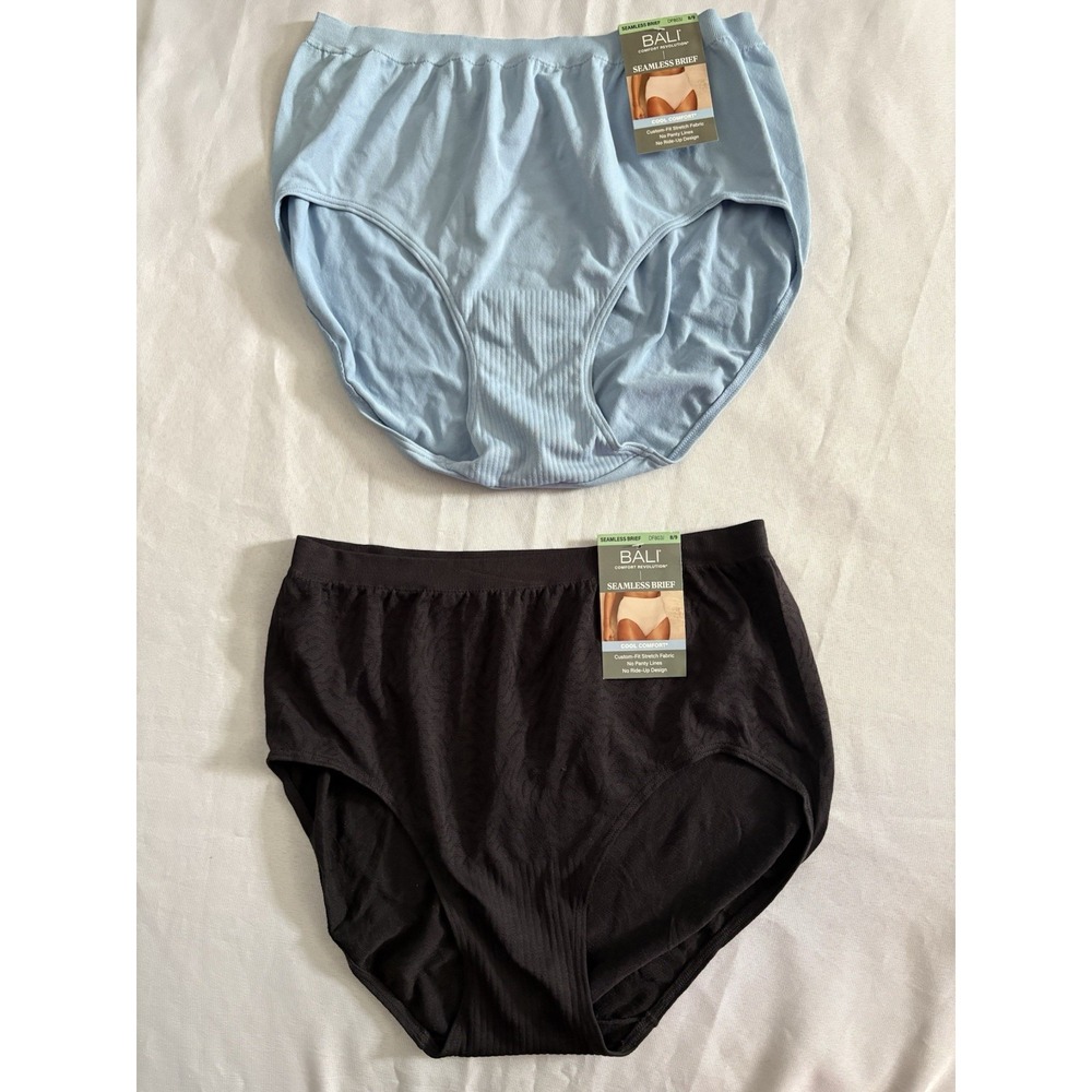 NEW Bali Comfort Revolution Seamless Bali Brief 2 Pair DF803J Women's Size 8/9